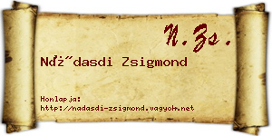Nádasdi Zsigmond névjegykártya