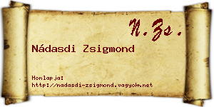 Nádasdi Zsigmond névjegykártya