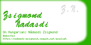 zsigmond nadasdi business card